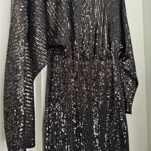 Black Sequin Mini Dress